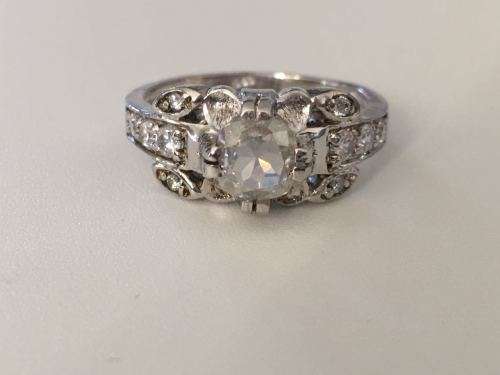 Vintage Look Moissanite Engagement ring